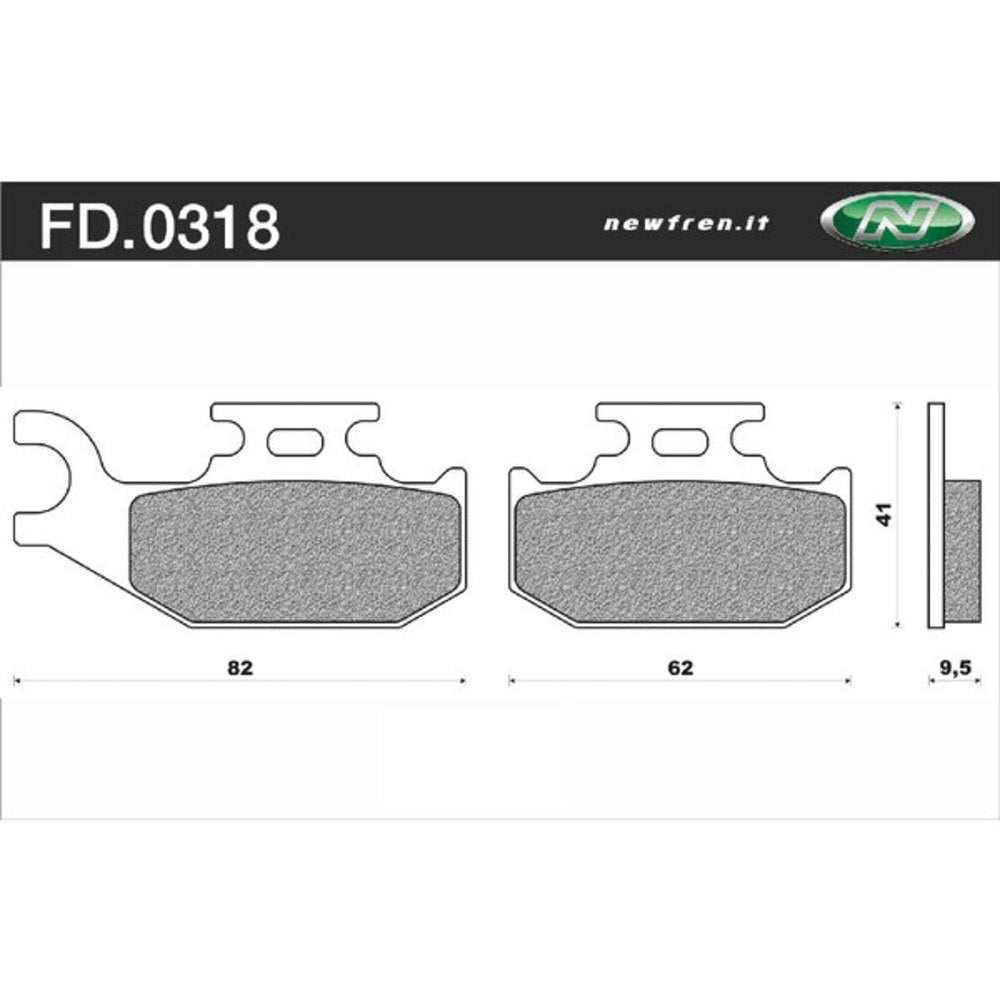 New NEWFREN ATV Organic Brake Pad - Front For CAN-AM 1-FD0318-BV