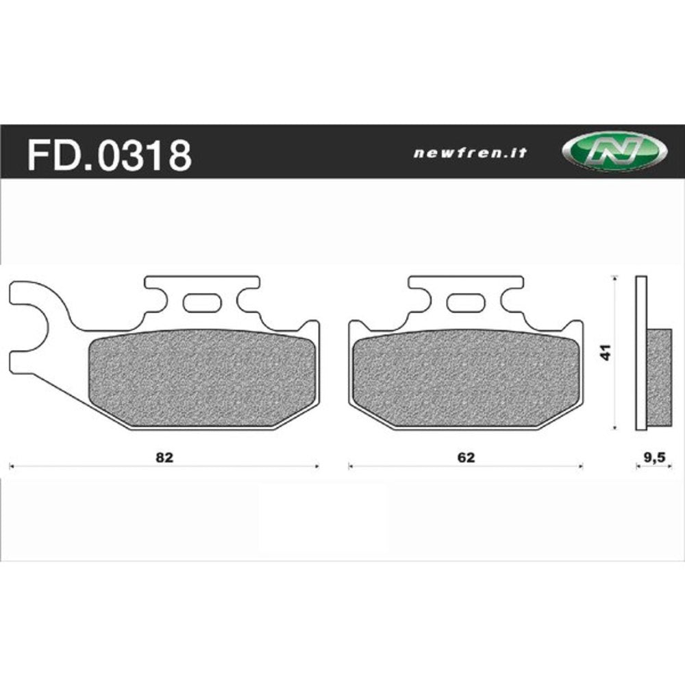 NEWFREN ATV Organic Brake Pad - Front For SUZUKI LT-A700X KING QUAD 1-FD0318-BV