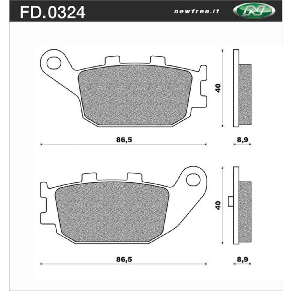 NEWFREN Rear Brake Pad-Scooter Elite Organic For HONDA NSS250 FORZA 1-FD0324-BE