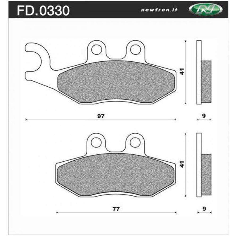 NEWFREN Brake Pad - Front Scooter Elite Sintered For DERBI, PEUGEOT 1-FD0330-SE