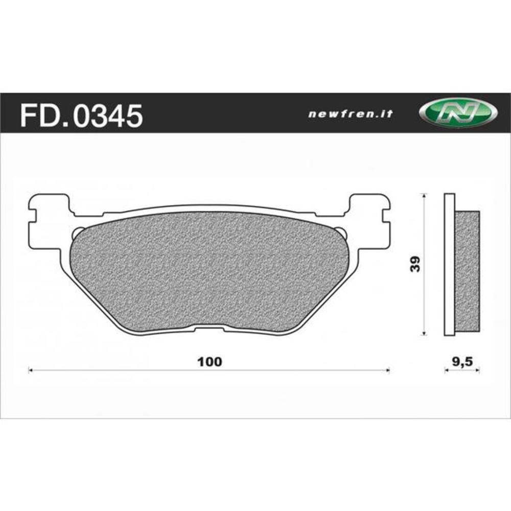New NEWFREN Rear Brake Pad - Touring Organic For HYOSUNG, YAMAHA 1-FD0345-BT | Australian Moto Spares