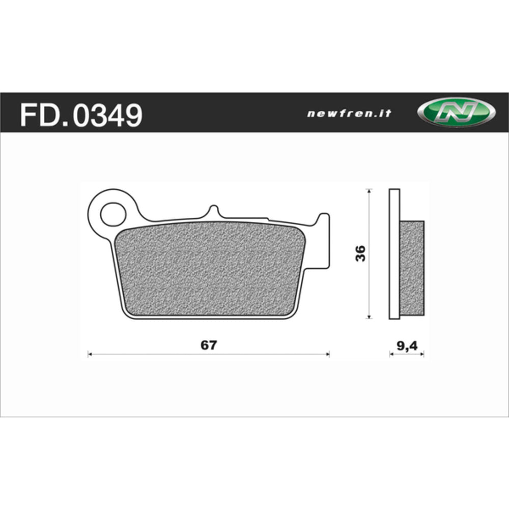New NEWFREN Rear Brake Pad - Off Road Dirt Race Sintered 1-FD0349-X01 | Australian Moto Spares