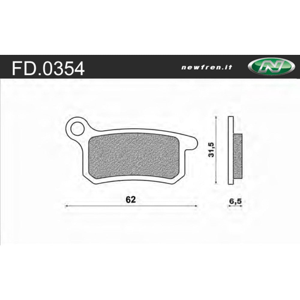 NEWFREN Rear Brake Pad - Off Road Dirt Sintered For GAS-GAS MC 65 1-FD0354-SD