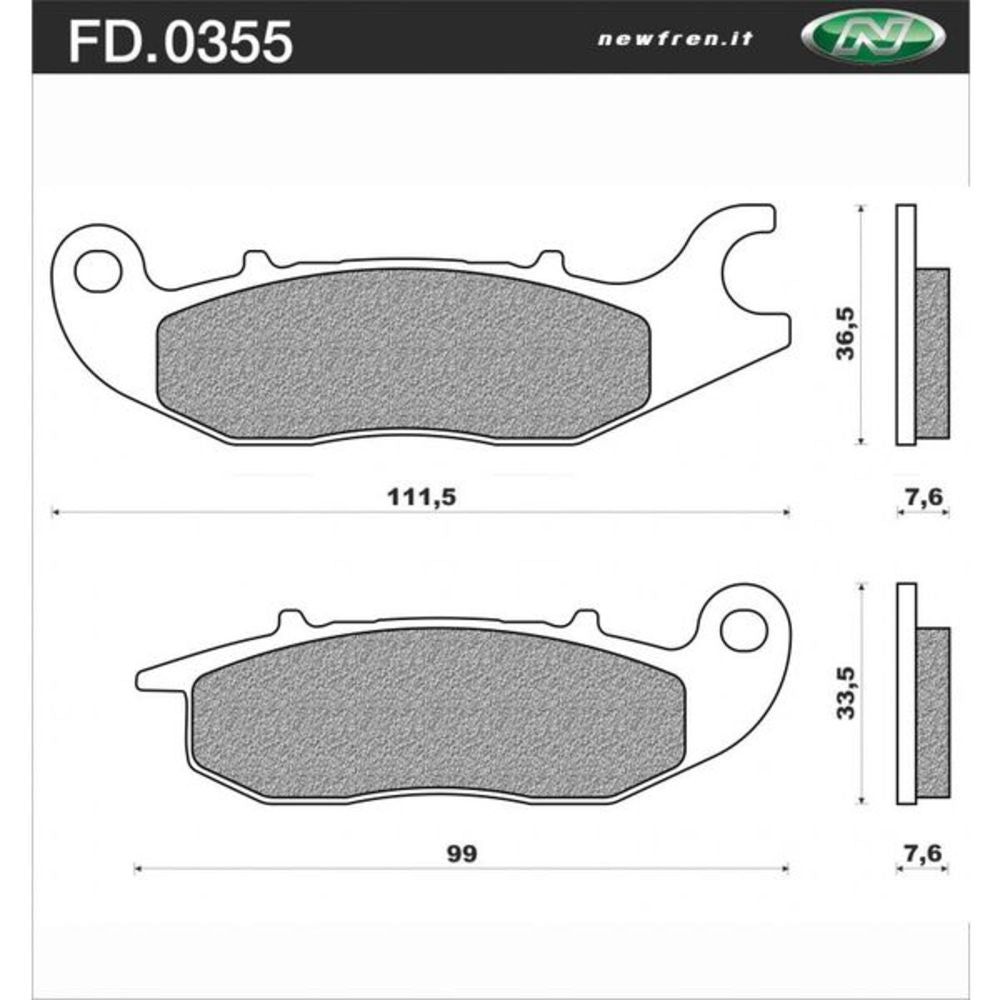 New NEWFREN Touring Organic Brake Pad - Front For HONDA 1-FD0355-BT