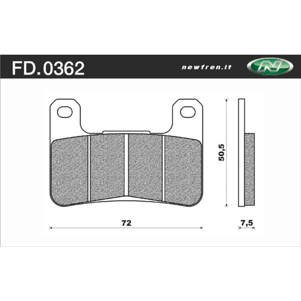 NEWFREN Touring Sintered Brake Pad-Front For HYOSUNG KAWASAKI SUZUKI 1-FD0362-TS