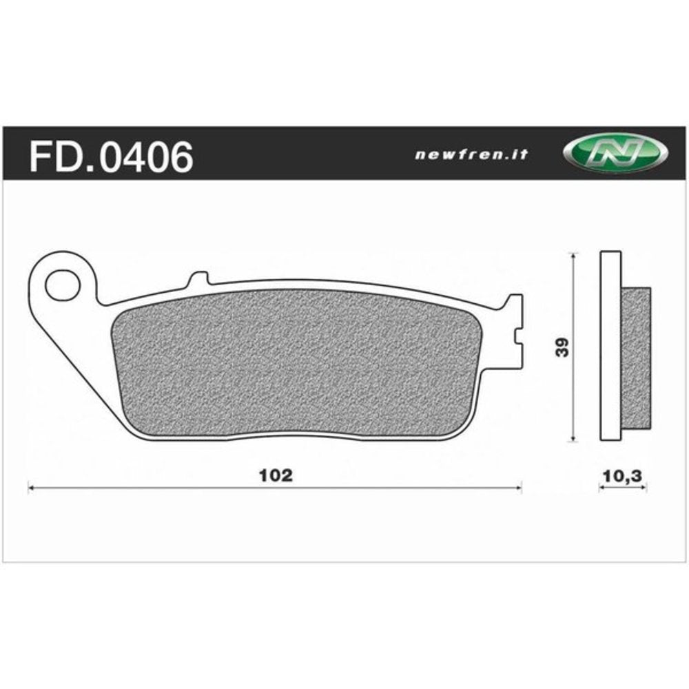 New NEWFREN Touring Organic Brake Pad - Front For KYMCO 1-FD0406-BT