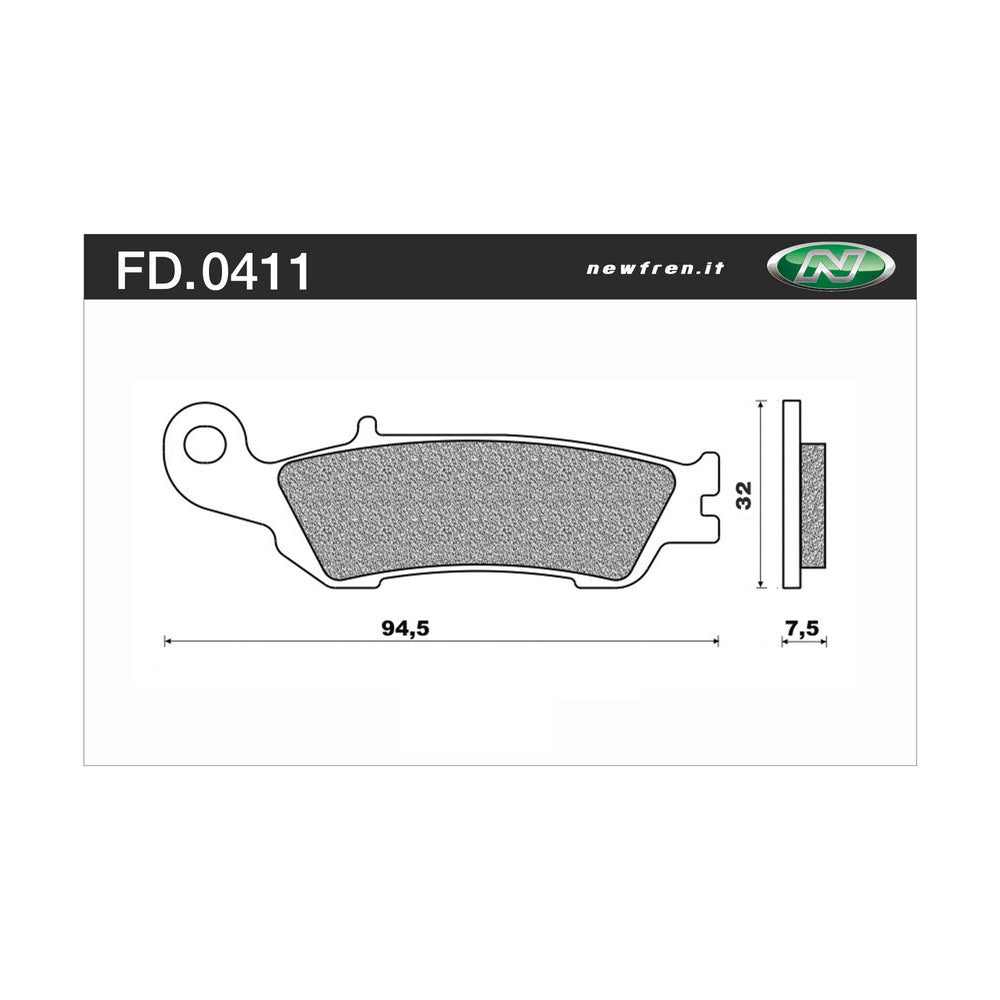 New NEWFREN Dirt Organic Brake Pad - Front For YAMAHA 1-FD0411-BD | Australian Moto Spares