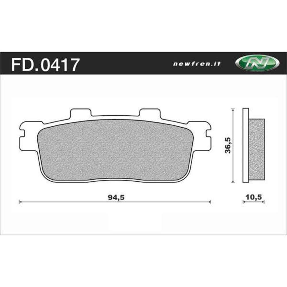 NEWFREN Rear Brake Pad-Scooter Elite Organic For KYMCO XCITING 300I 1-FD0417-BE