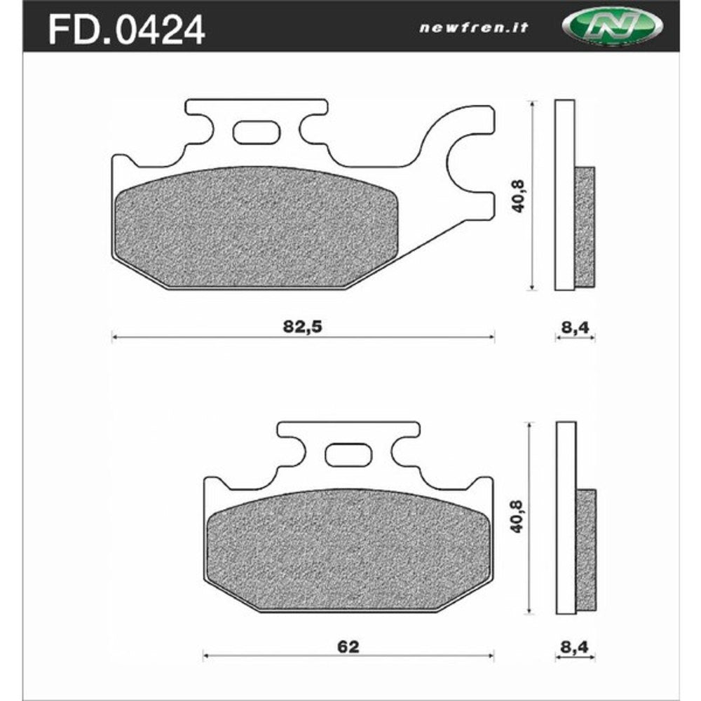 New NEWFREN ATV Sintered Brake Pad - Front For SUZUKI 1-FD0424-SV