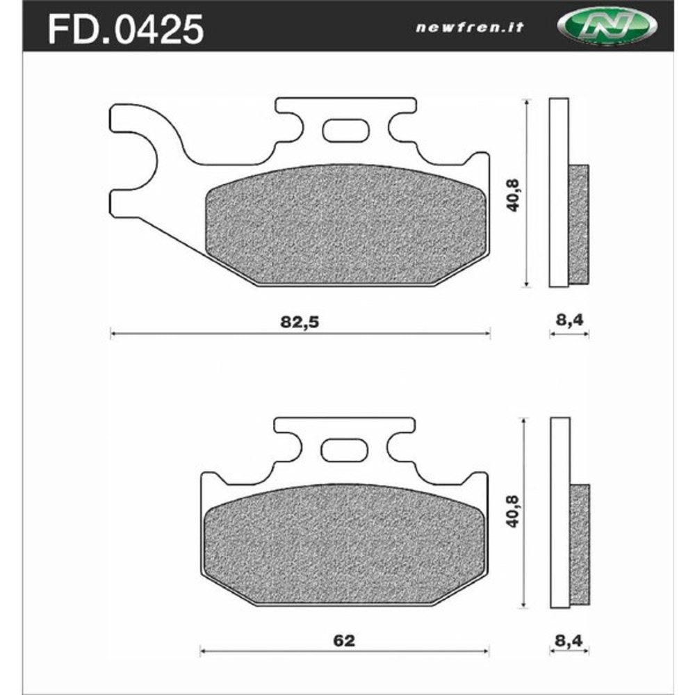 New NEWFREN ATV Organic Brake Pad - Front For SUZUKI 1-FD0425-BV