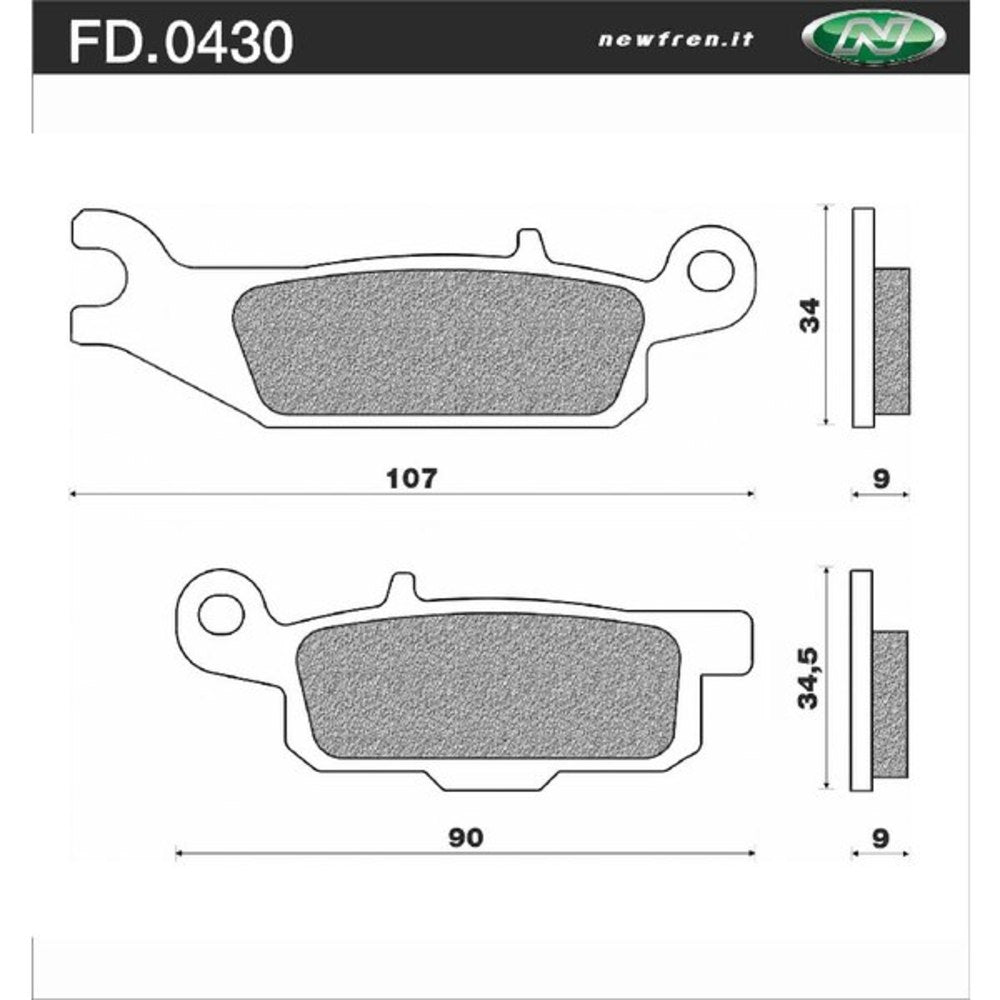New NEWFREN Rear Brake Pad - Off Road ATV Sintered For YAMAHA 1-FD0430-SV | Australian Moto Spares