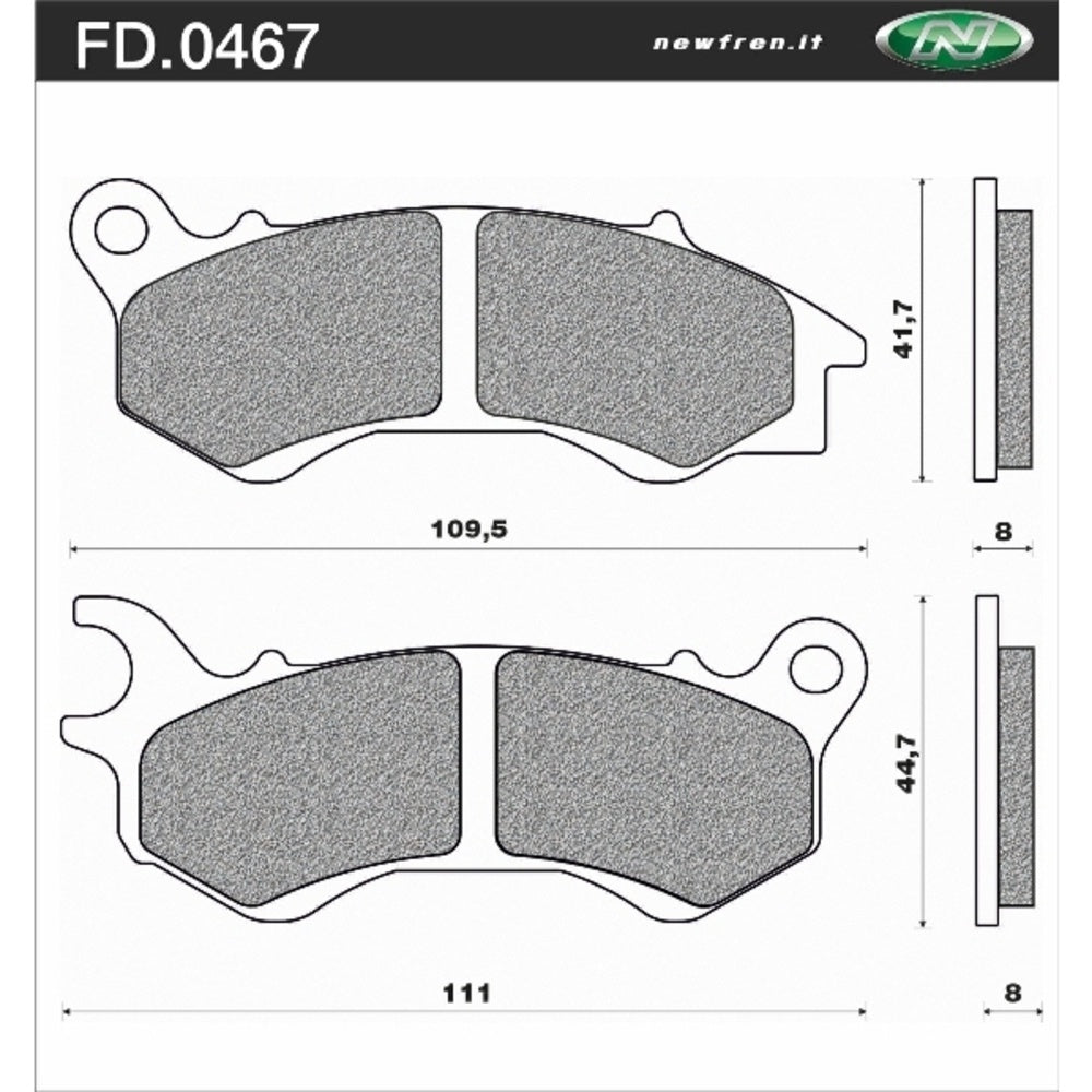 New NEWFREN Scooter Elite Organic Brake Pad - Front For HONDA 1-FD0467-BE