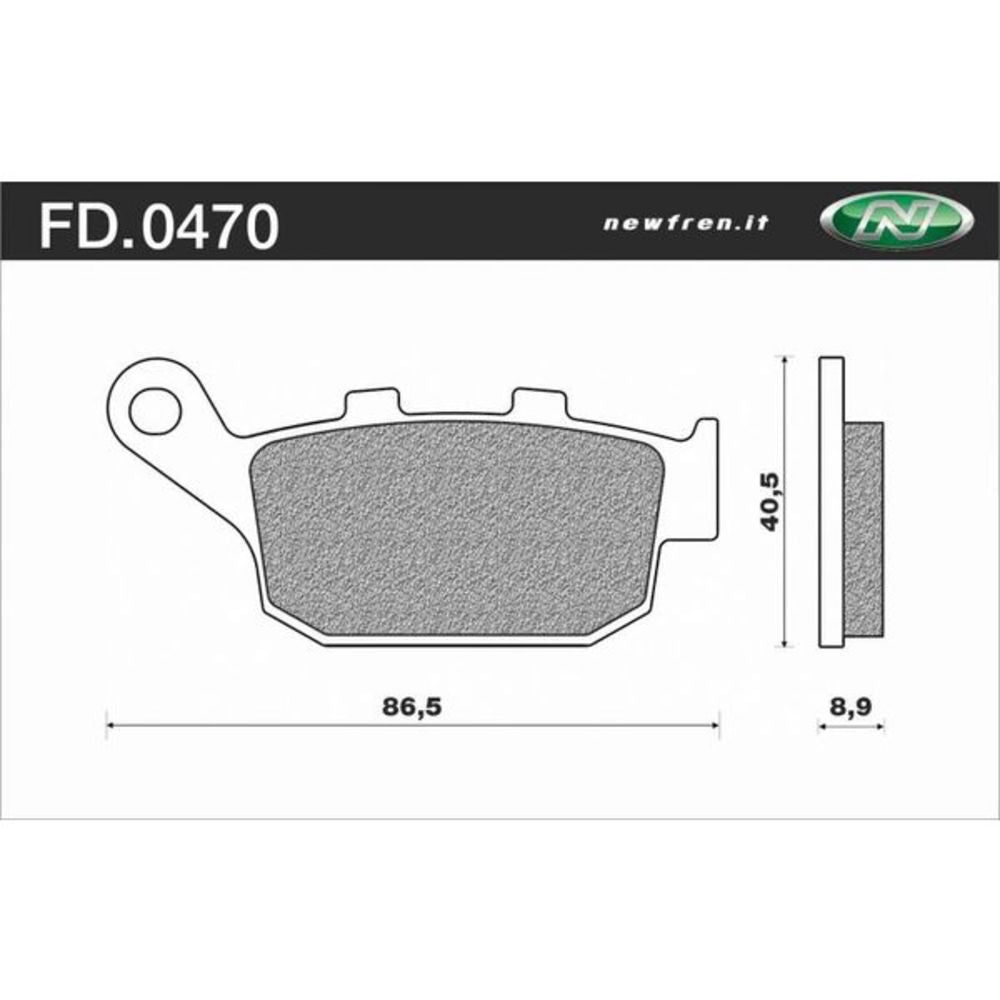 NEWFREN Rear Brake Pad - Touring Organic For HONDA, KAWASAKI, SUZUKI 1-FD0470-BT