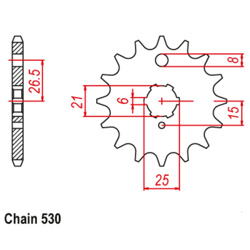 New SUPERSPROX 15T Sprocket - Front For KAWASAKI Z400, Z440, Z400 LTD 10-002-15 | Australian Moto Spares