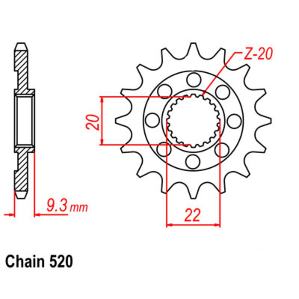 New SUPERSPROX 14T Sprocket - Front For KAWASAKI KX250F, KX250X 10-035-14 | Australian Moto Spares
