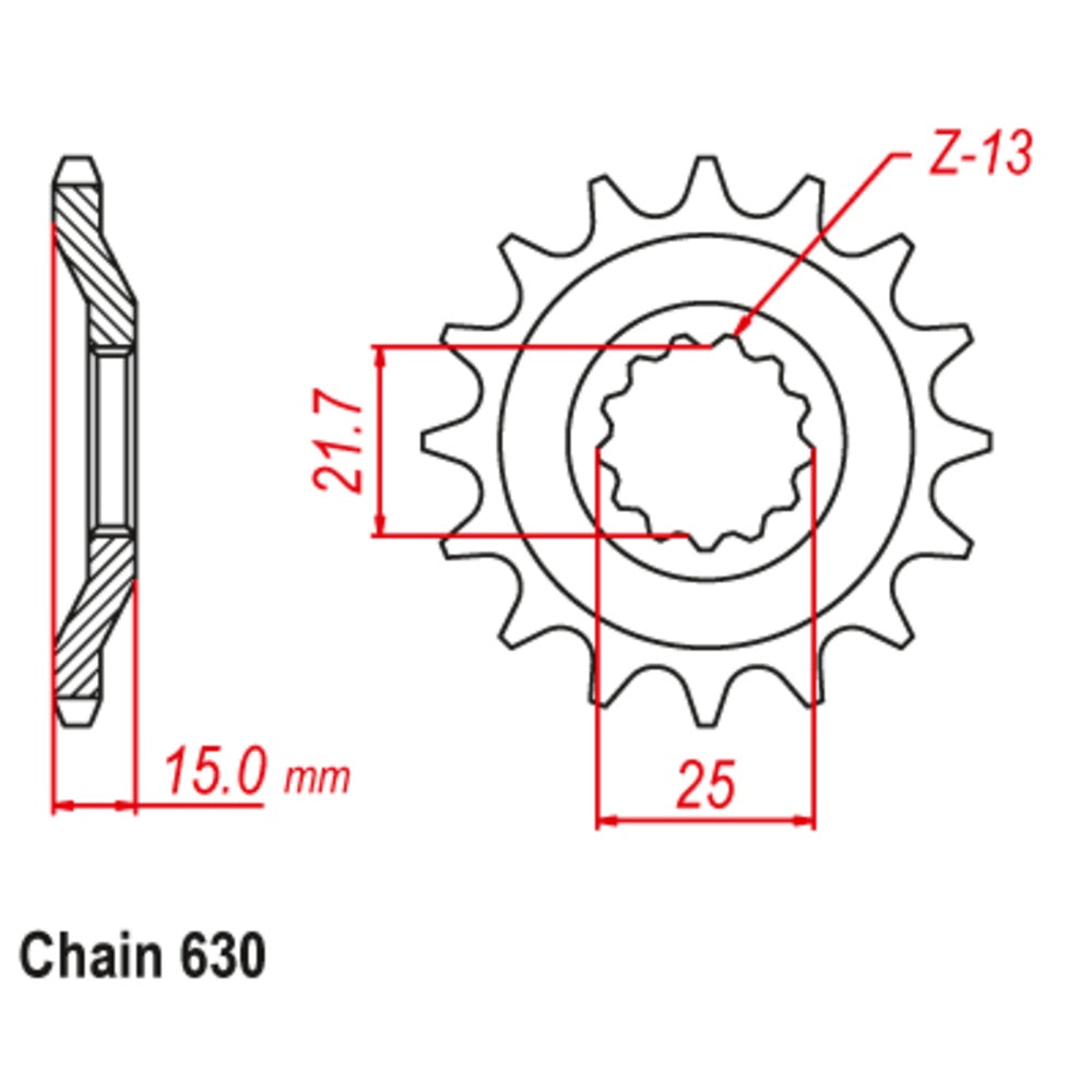 New MTX 15T Sprocket - Front For KAWASAKI GPZ750 10-084-15 | Australian Moto Spares