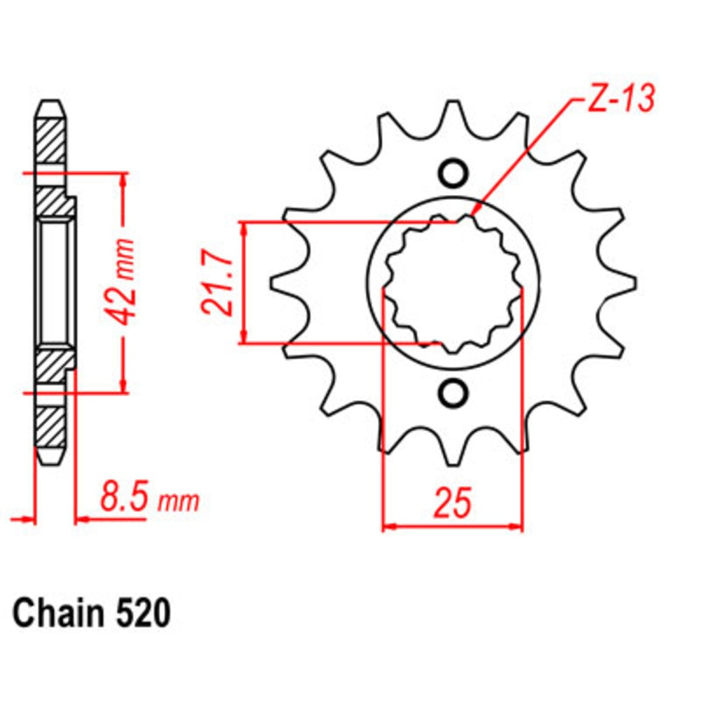 New SUPERSPROX 13T Sprocket - Front For KAWASAKI 10-126-13