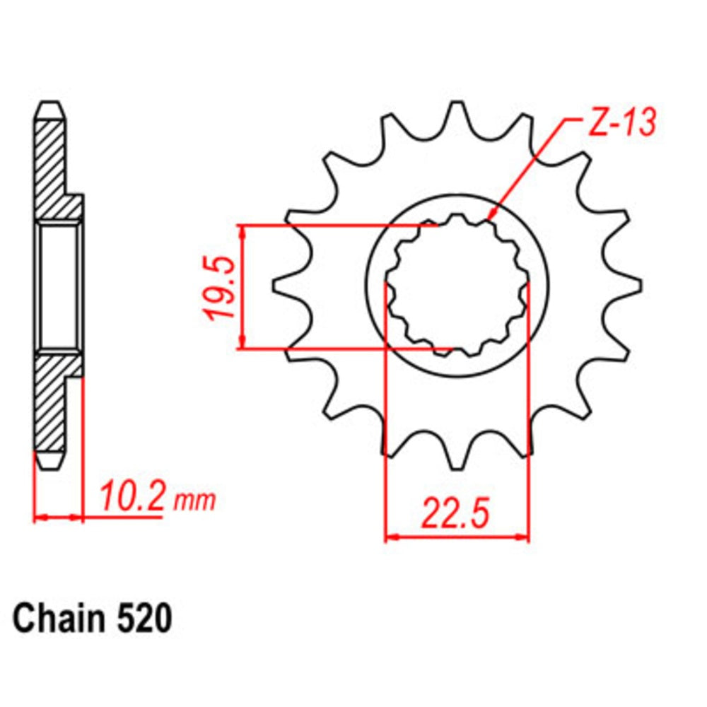 New SUPERSPROX 14T Sprocket - Front For KAWASAKI KLX400R 10-143-14 | Australian Moto Spares