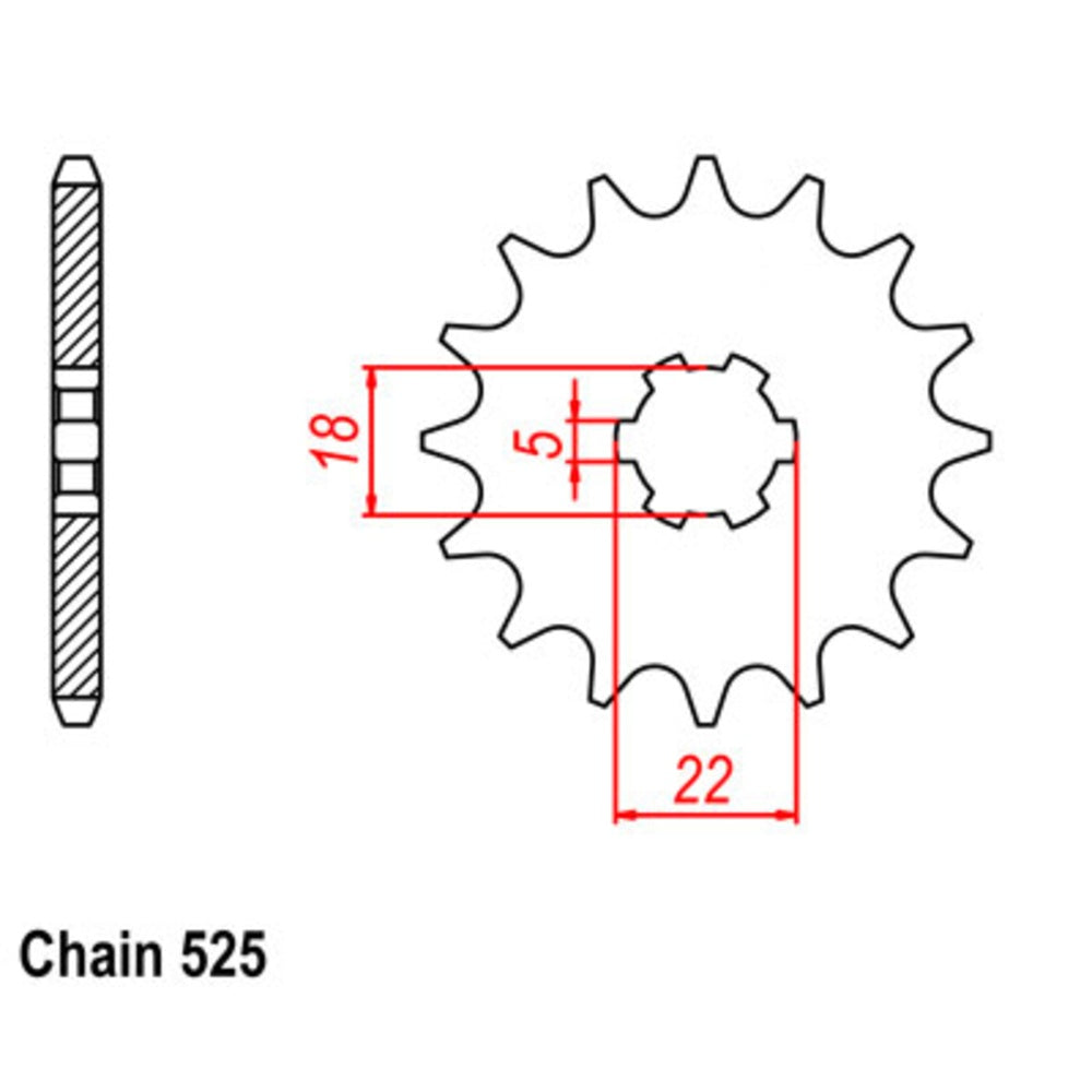 SUPERSPROX 14T Sprocket - Front For SUZUKI TS250, T350, GT250, TS400 10-187-14 | Australian Moto Spares