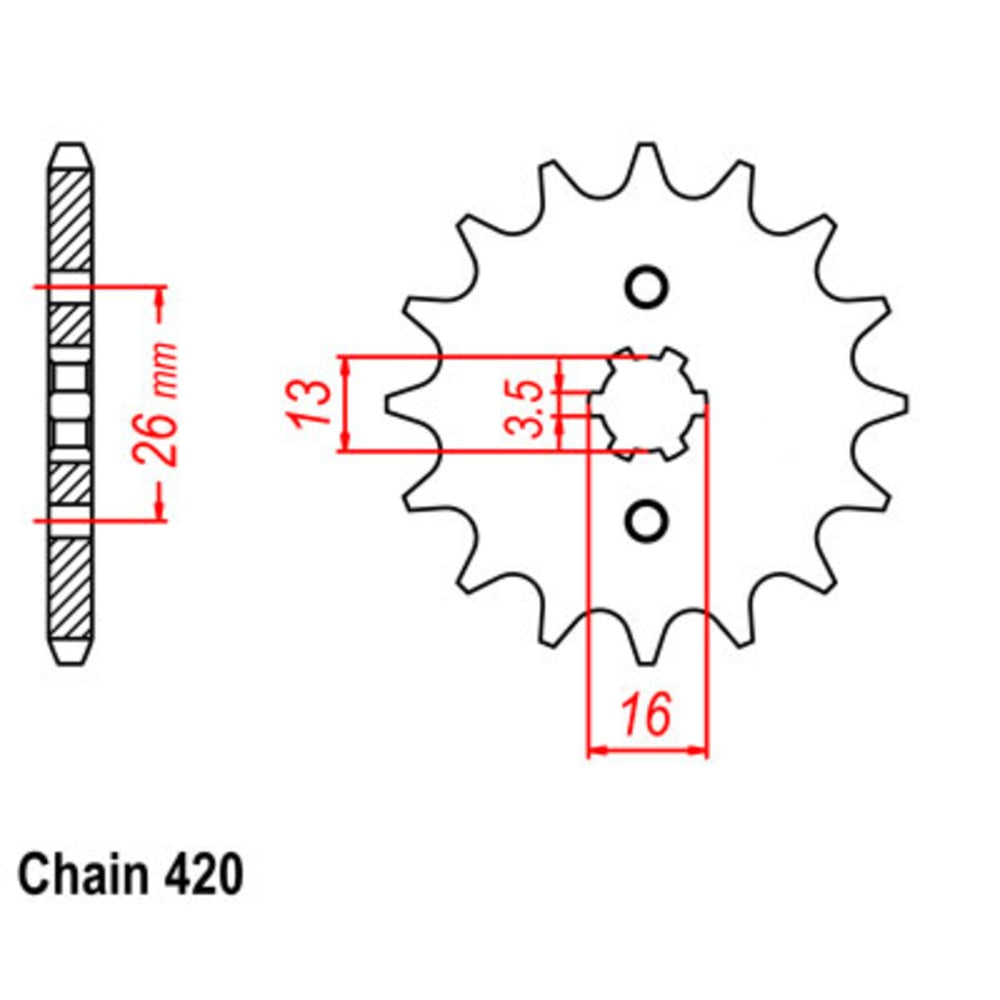 New SUPERSPROX 13T Sprocket - Front For KAWASAKI KDX50, KFX50, KSF50 10-257-13