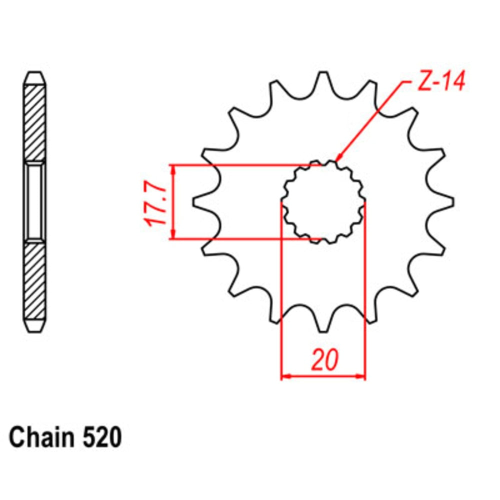 New SUPERSPROX Front Sprocket Alternate Pitch For YAMAHA XVS250, DT230 10-2HG-12 | Australian Moto Spares