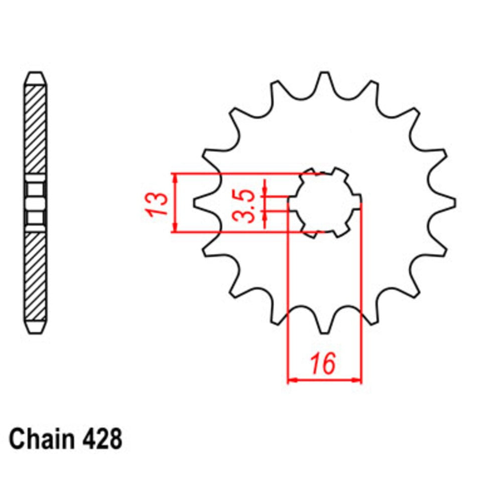 New SUPERSPROX 13T Sprocket - Front For YAMAHA YZ80 10-2J5-13