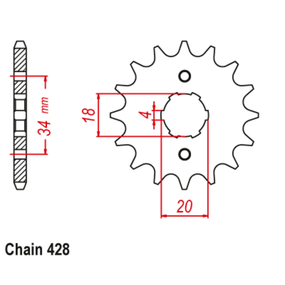 SUPERSPROX 13T Sprocket-Front For HONDA CB125T, CB175, CR125M, MT125 10-360-13 | Australian Moto Spares