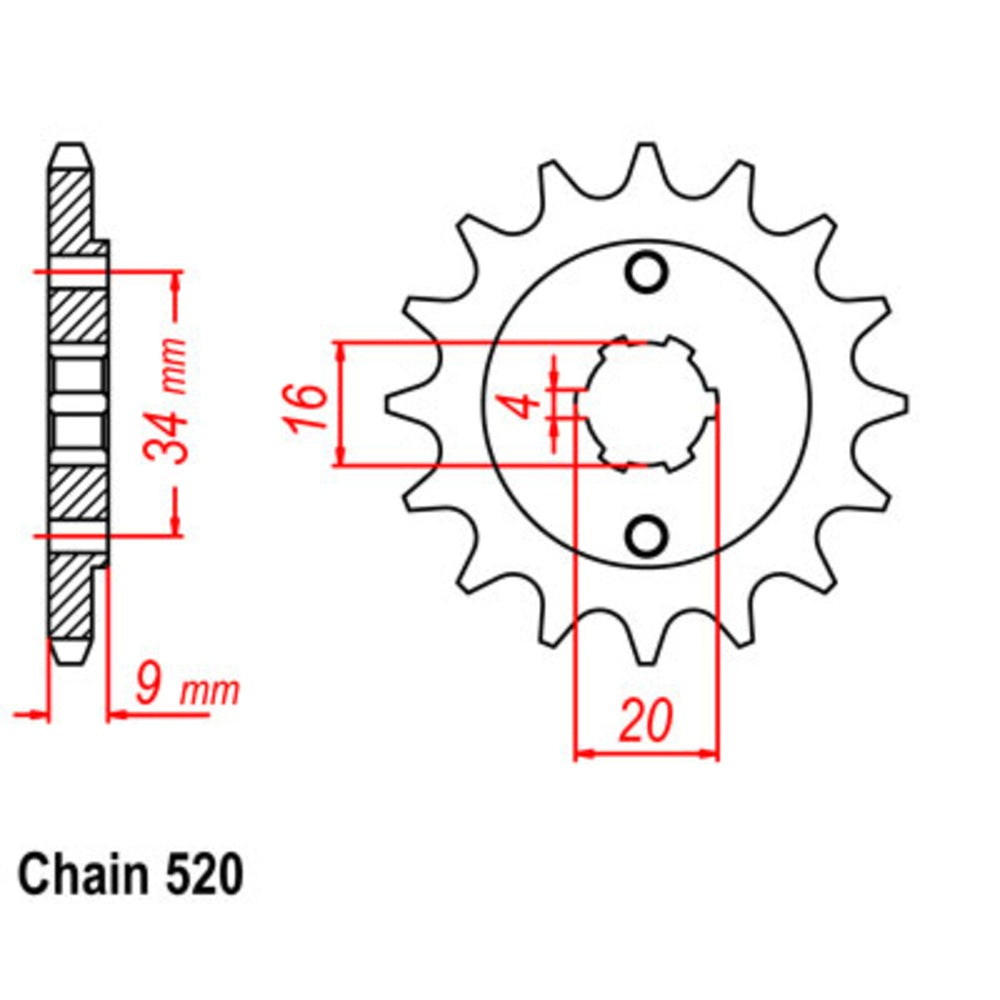New SUPERSPROX 14T Sprocket - Front For DAELIM VJF250 10-37F-14