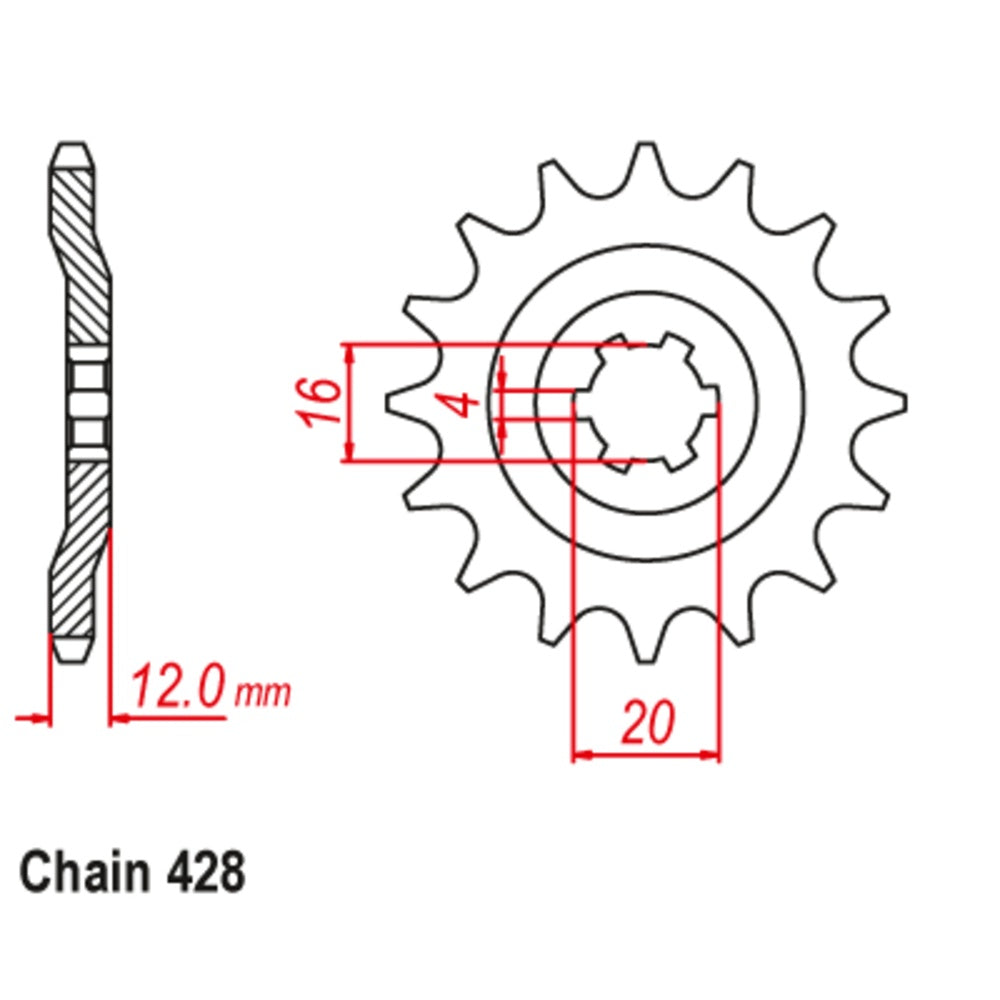 New SUPERSPROX 15T Sprocket - Front For YAMAHA AG100 10-382-15 | Australian Moto Spares