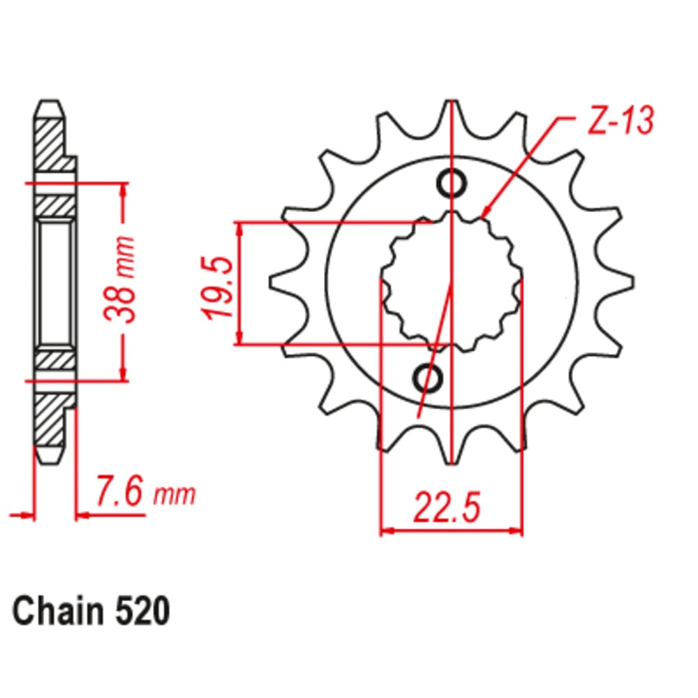 New SUPERSPROX 14T Sprocket - Front For HYOSUNG TE450 ATV 10-401-14