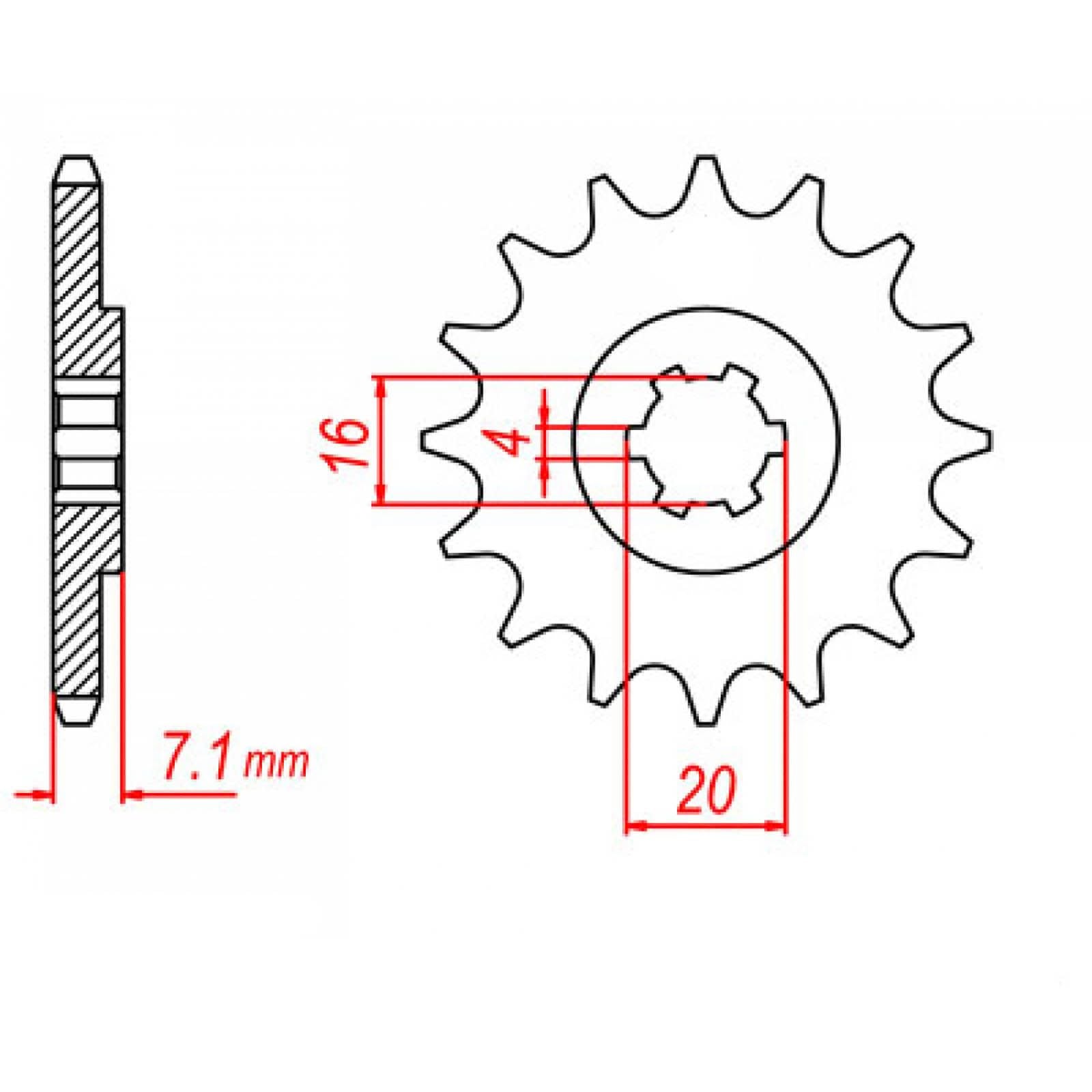 New MTX 1407 Steel Sprocket - Front #520 (10T) #10-40B-10