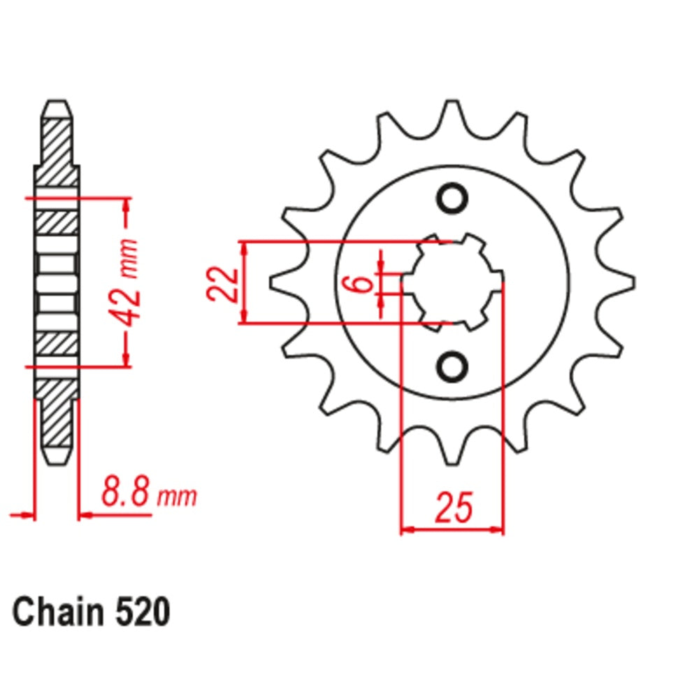 SUPERSPROX 16T Sprocket - Front For HONDA CB250N, CB400NB-NC 2 CYL 10-443-16 | Australian Moto Spares