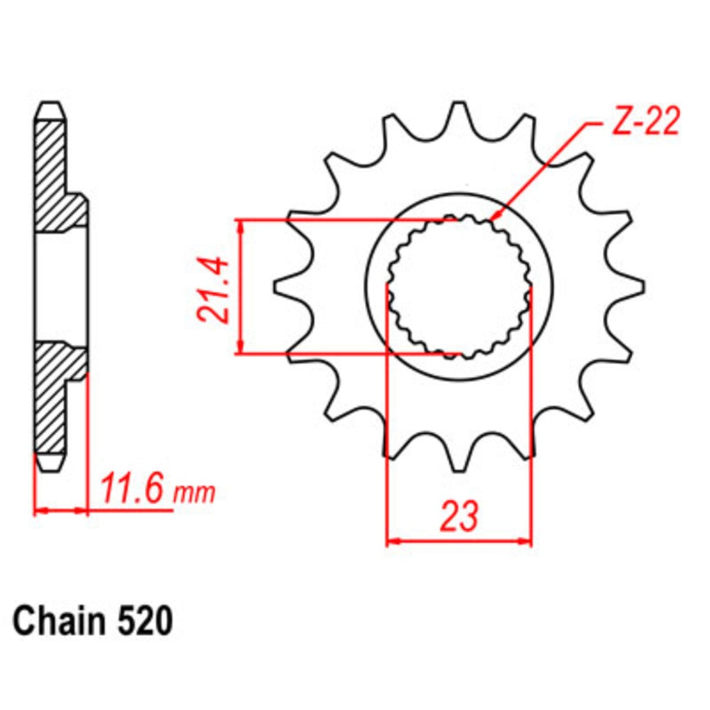 New SUPERSPROX 15T Sprocket - Front For YAMAHA TT-R250 10-4GY-15 | Australian Moto Spares