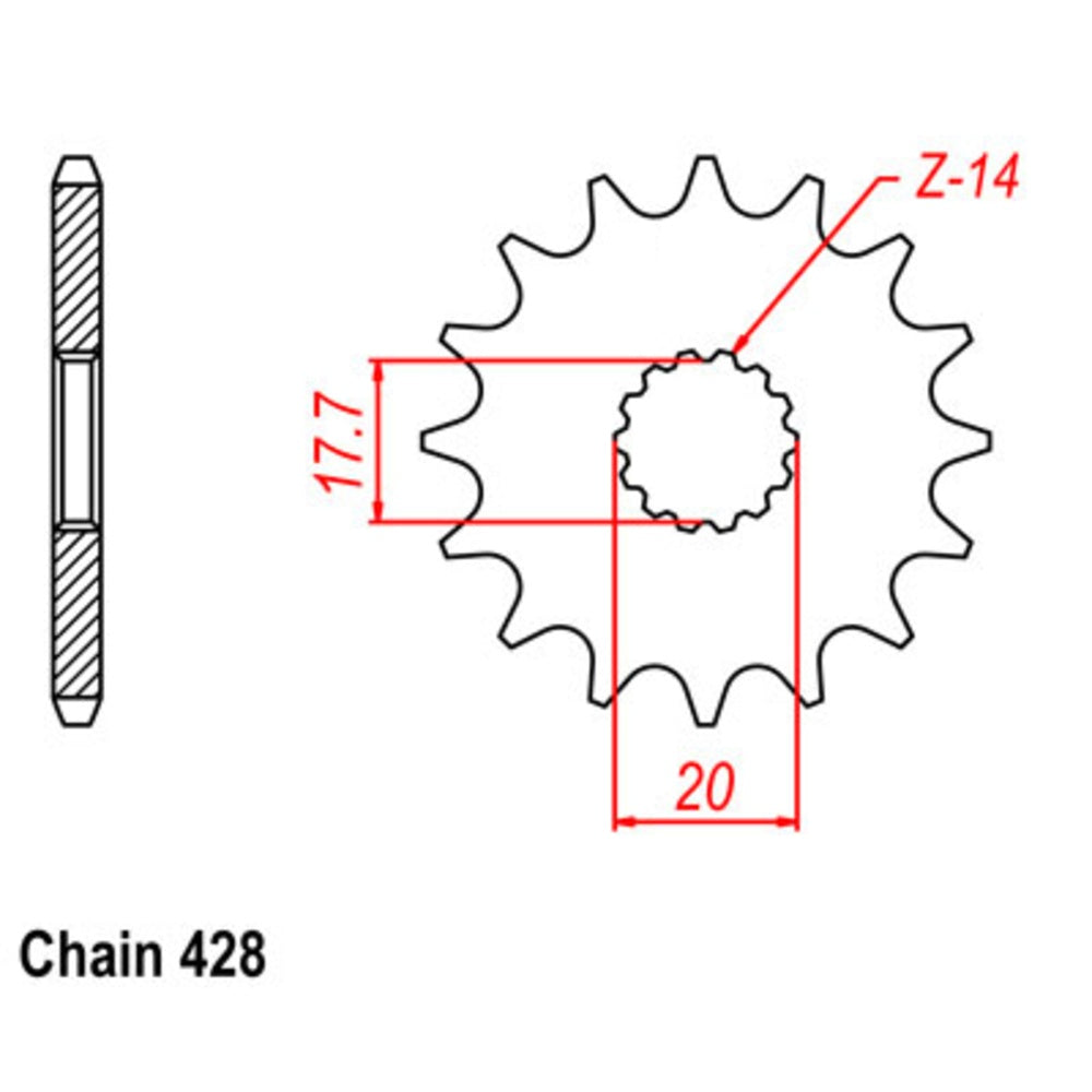 New SUPERSPROX 20T Sprocket - Front For YAMAHA XVS250 10-558-20 | Australian Moto Spares