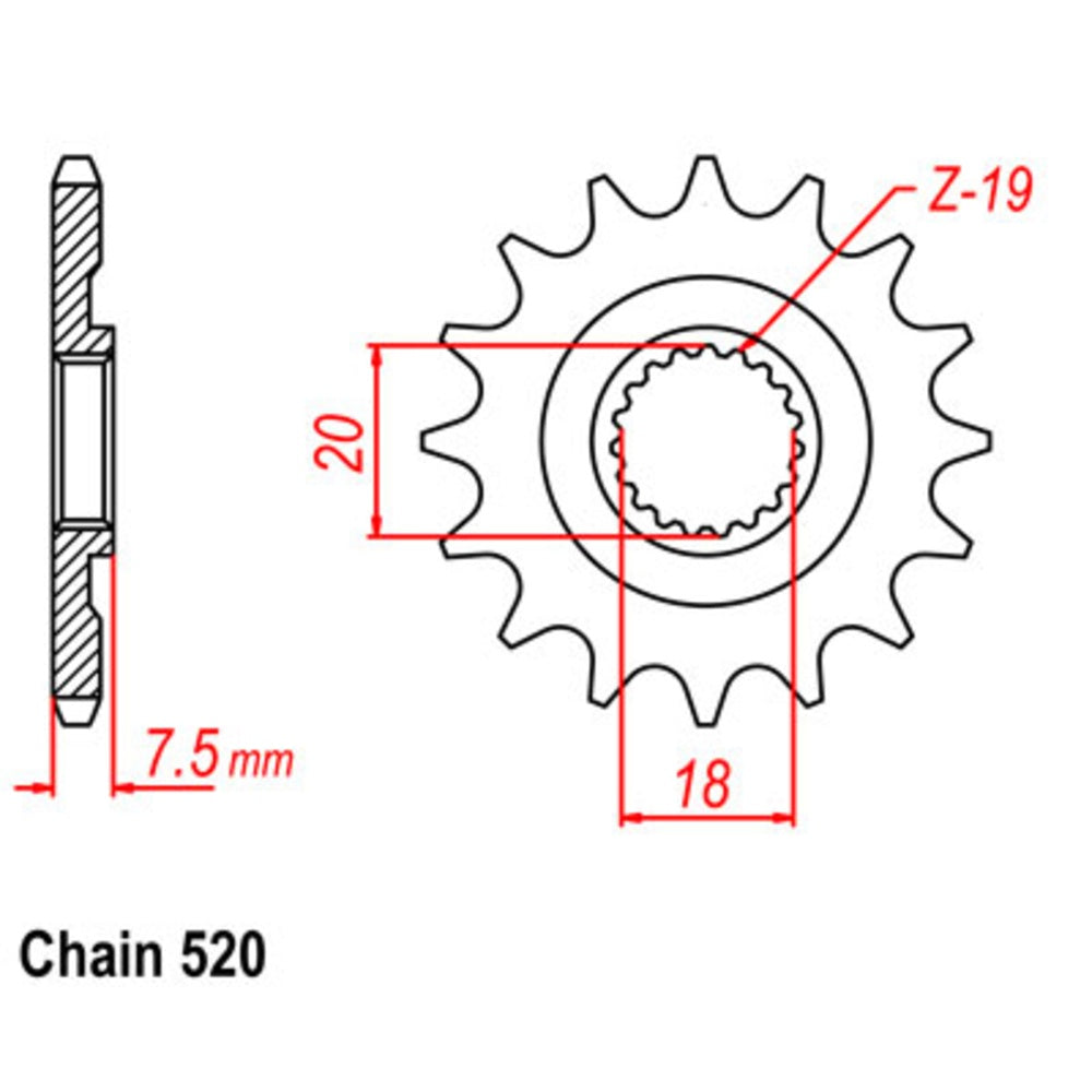 New SUPERSPROX 13T Sprocket - Front For HONDA CR125R 10-6KS-13 | Australian Moto Spares