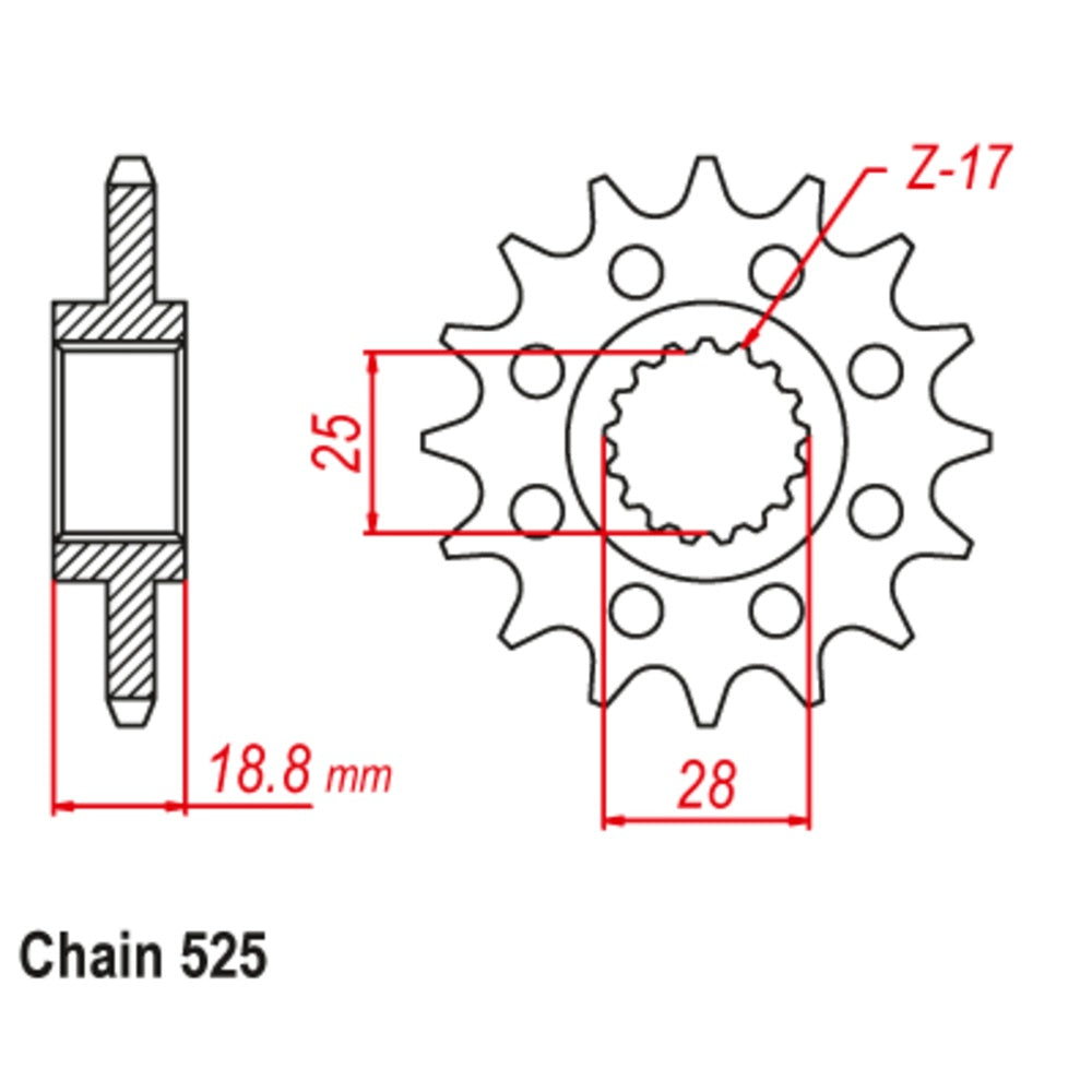 New SUPERSPROX 17T Sprocket - Front For APRILIA, BMW, HUSQVARNA 10-704-17 | Australian Moto Spares
