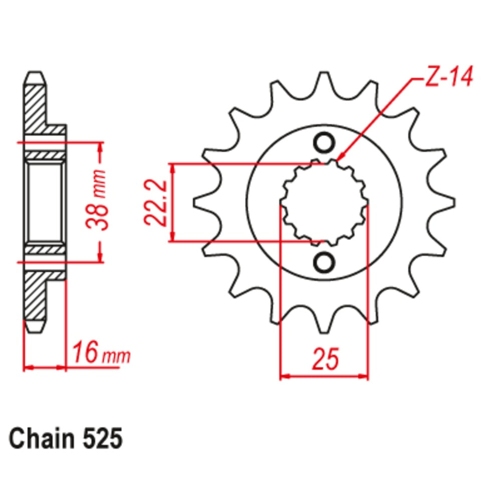New SUPERSPROX 16T Sprocket - Front For BIMOTA, DUCATI 10-740-16 | Australian Moto Spares