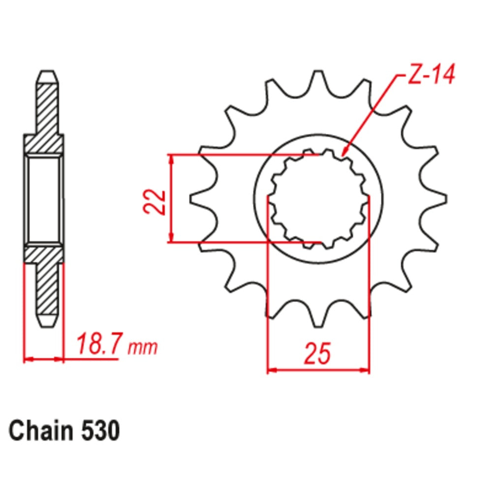 New SUPERSPROX 14T Sprocket - Front For DUCATI 10-743-14