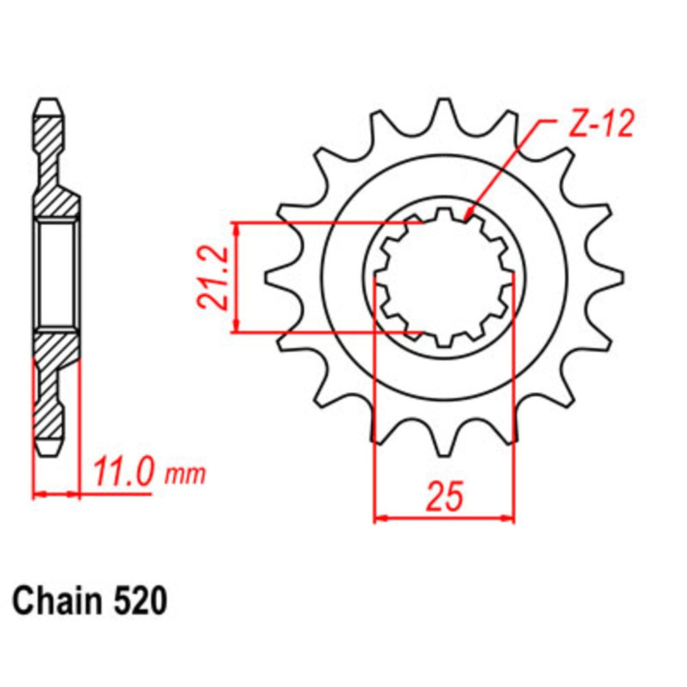 New SUPERSPROX 12T Sprocket - Front For HUSQVARNA 10-HQ5-12