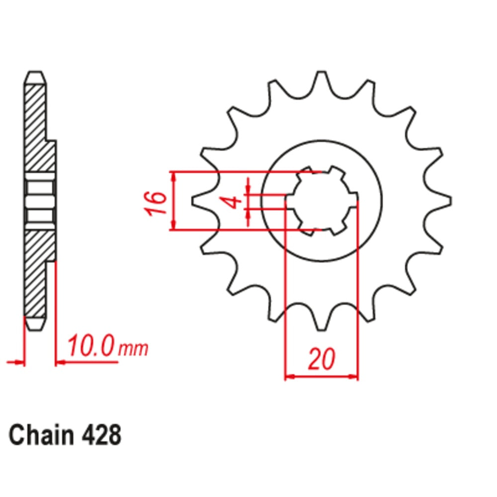 New SUPERSPROX 14T Sprocket - Front For HYOSUNG XRX125 10-HY1-14 | Australian Moto Spares
