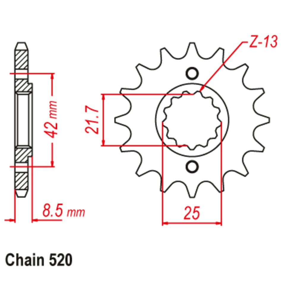New SUPERSPROX 14T Sprocket - Front For KAWASAKI KR250 10-K13-14 | Australian Moto Spares