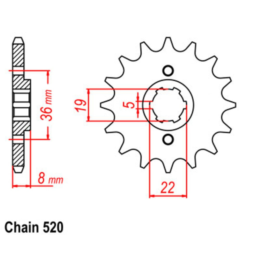 New SUPERSPROX 14T Sprocket - Front For HONDA XR350R 10-KN5-14