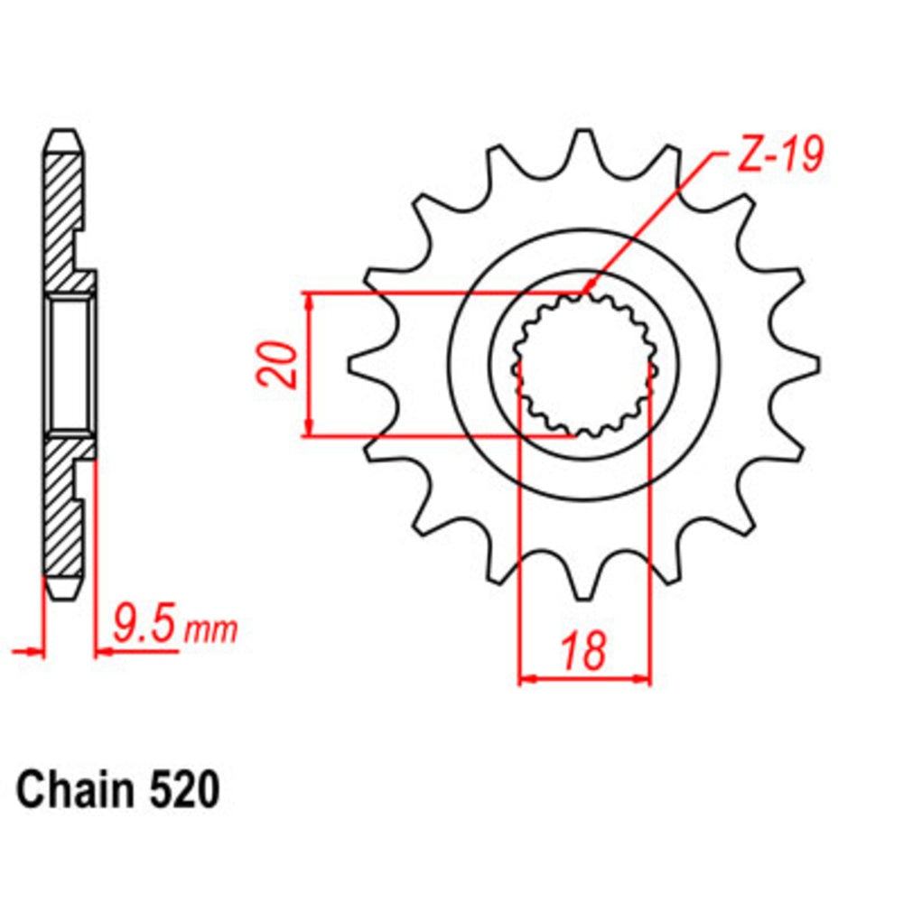 New SUPERSPROX 14T Sprocket - Front For HONDA CR125R 10-KS6-14