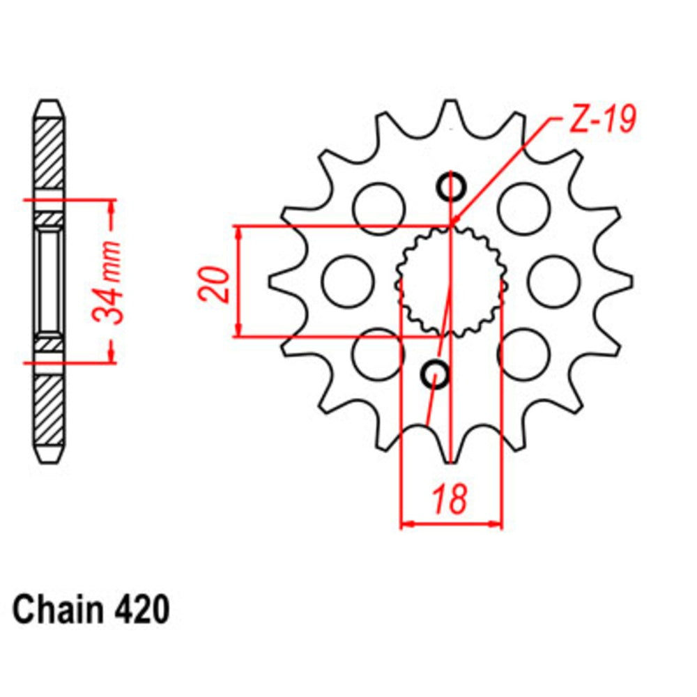 SUPERSPROX 15T Sprocket - Front For HONDA CRF150RB BIG WHEEL, CRF150R 10-KSE-15 | Australian Moto Spares