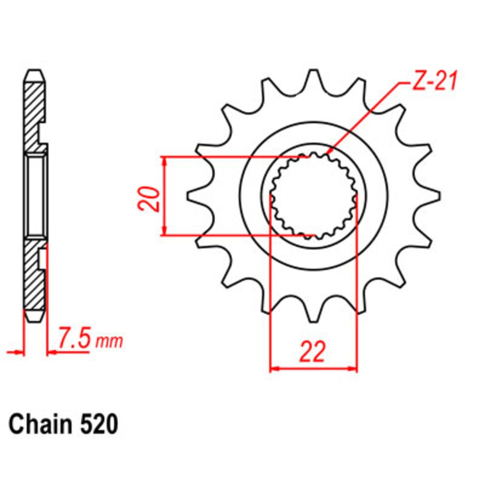 SUPERSPROX 14T Sprocket - Front For HONDA CRF250X, CR125R, CRF250R 10-KSR-14 | Australian Moto Spares