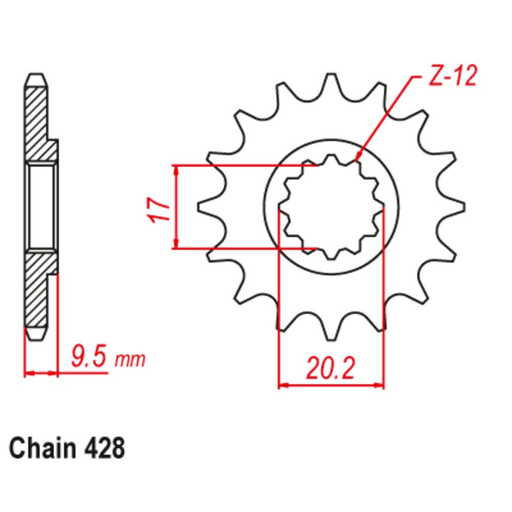 New SUPERSPROX 14T Sprocket - Front For GAS-GAS MC 85 10-KT5-14