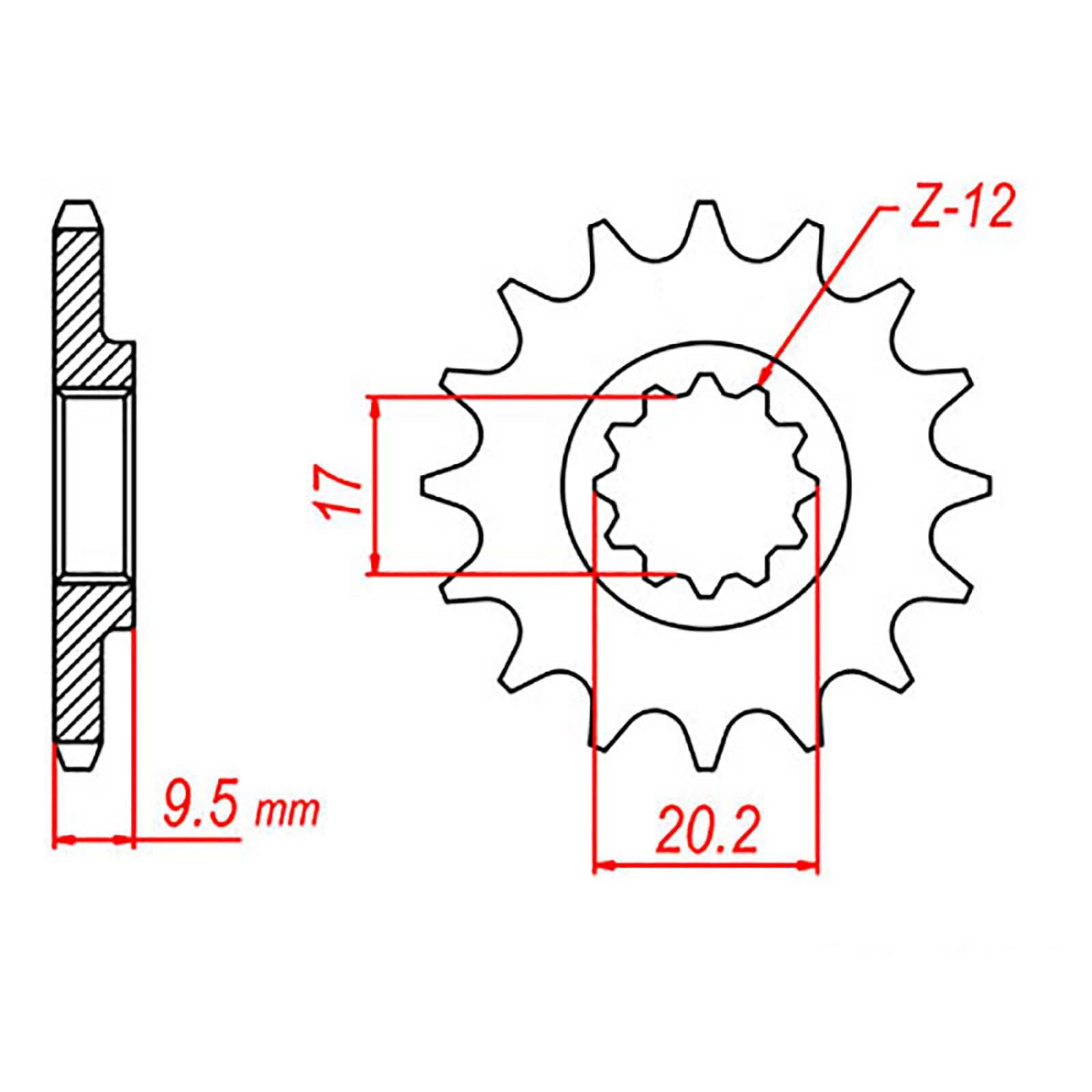 New MTX Steel Sprocket - Front #415 (10T) For KTM 50 (KT7) #10-KT7-10