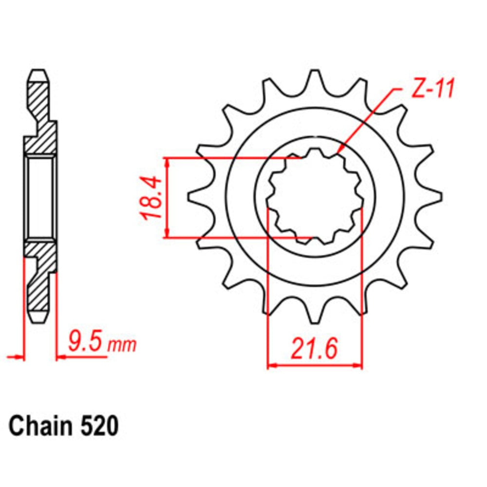 New SUPERSPROX 15T Sprocket - Front For HONDA CR250R, CR500R 10-ML3-15 | Australian Moto Spares