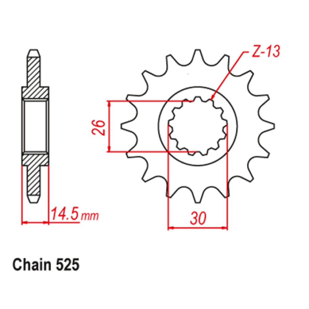 New MTX 15T Sprocket - Front For HONDA CB750, CB750F2, RVF750 RC45 10-MW3-15 | Australian Moto Spares