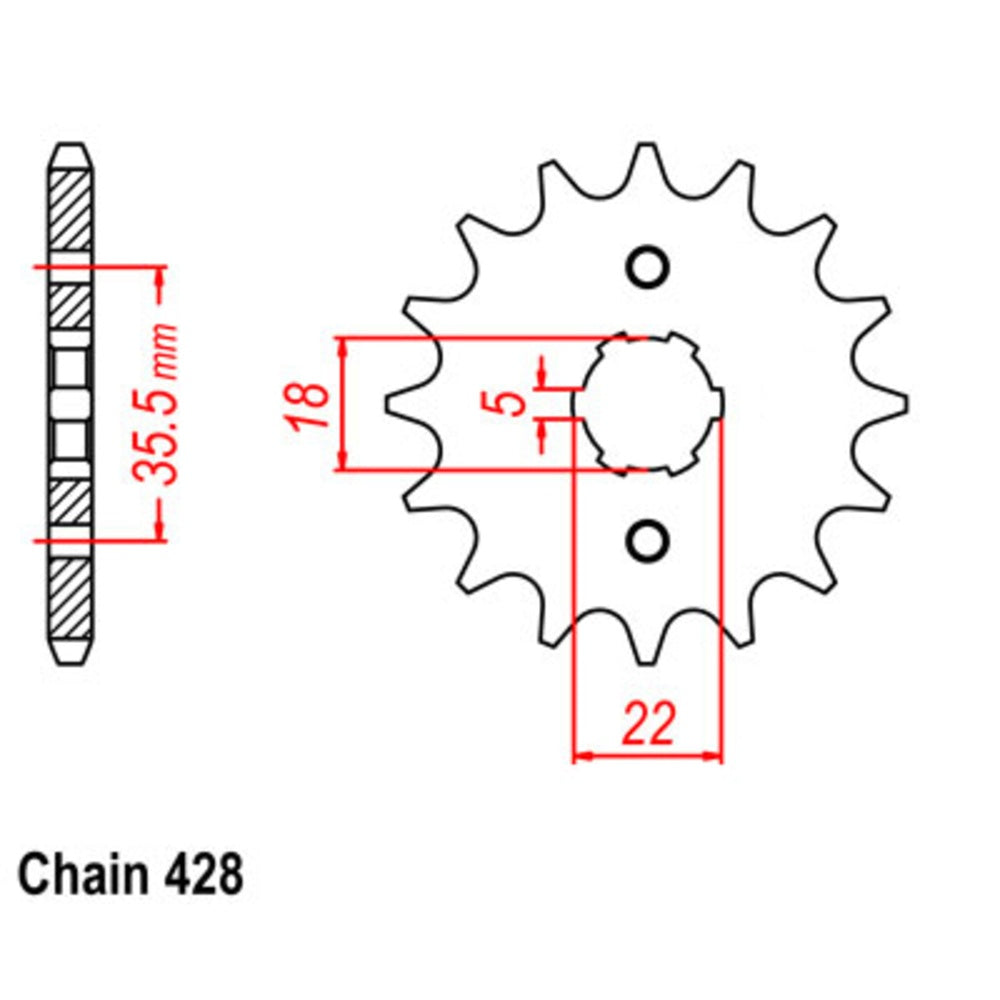 New SUPERSPROX 14T Sprocket - Front For YAMAHA TW200 10-TW2-14 | Australian Moto Spares